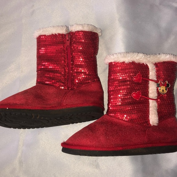 Minnie Mouse, sequins, snow, suede glitter boots - Picture 2 of 16